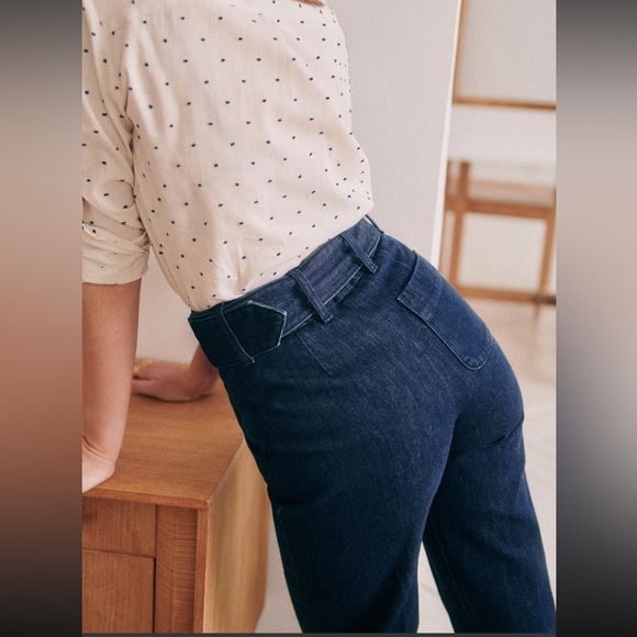 Sezane Lukas Trousers Indigo - Size 34 - Picture 3 of 10